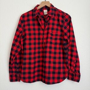 J.Crew Perfect Fit Buffalo Check Flannel Shirt Size Large  Petite